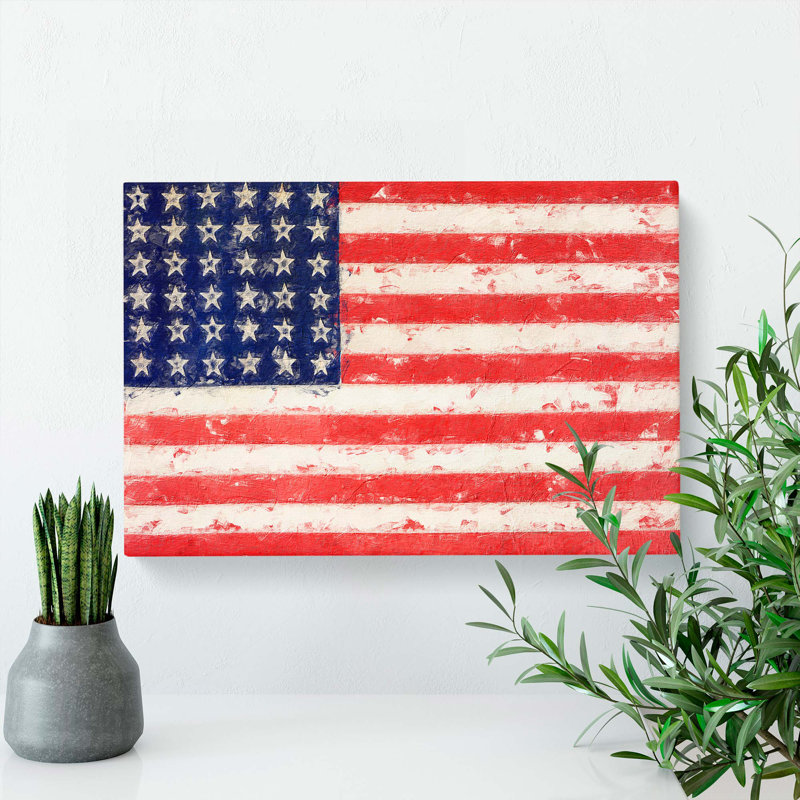 Flag of the United States of America - Wrapped Canvas, 35cm H x 50cm W x 3cm D