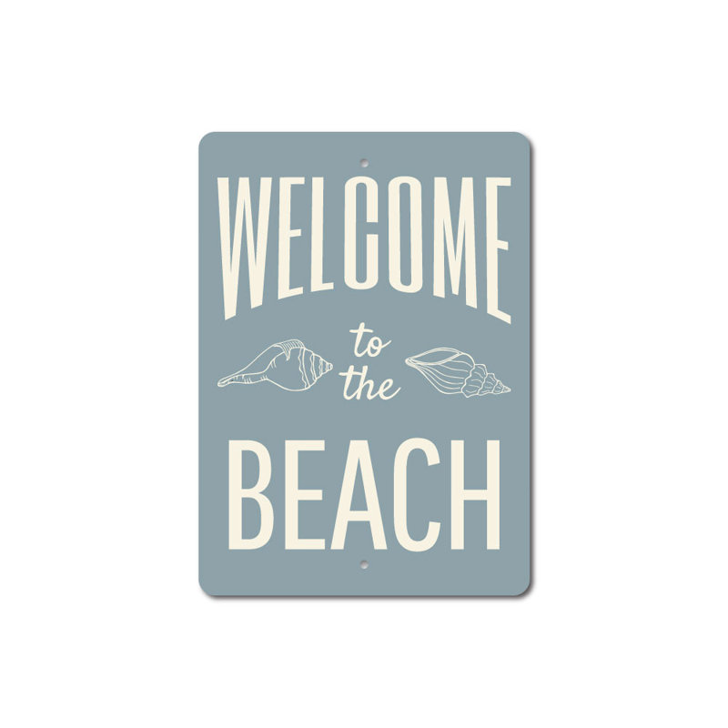 Panneau en aluminium Welcome Beach, H 18 po x l 12 po x P 0,06 po