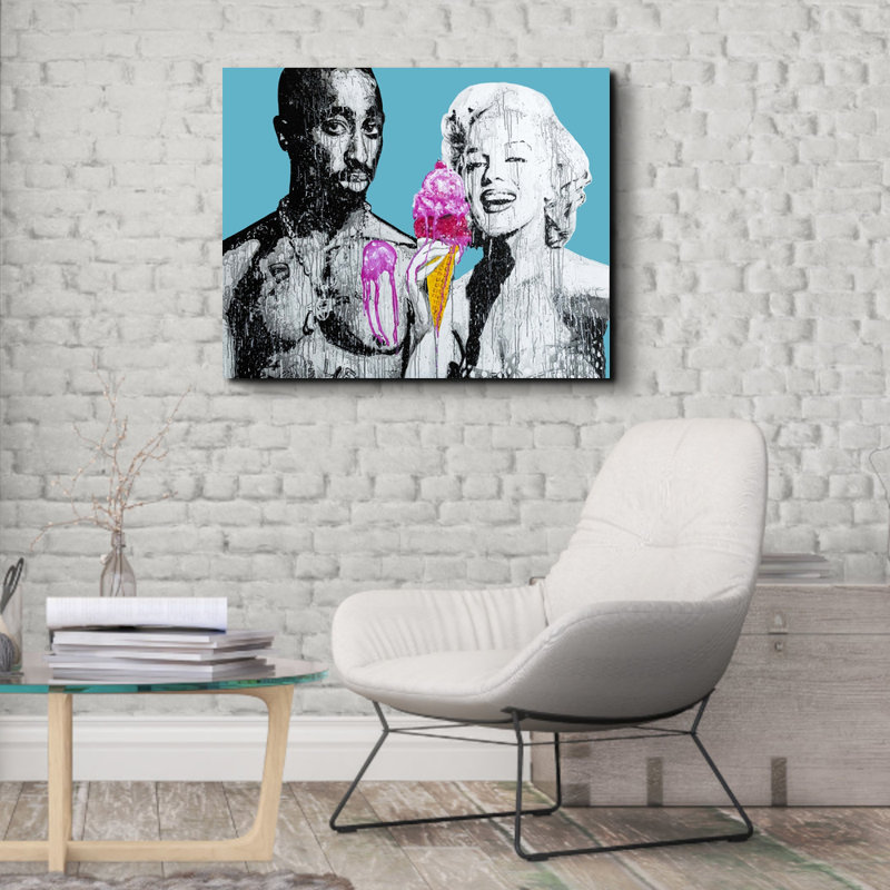 «Tupac Marilyn» par Pratikacha Muir, reproduction d'art sur toile tendue, H 15 po x l 18 po x P 1,5 po