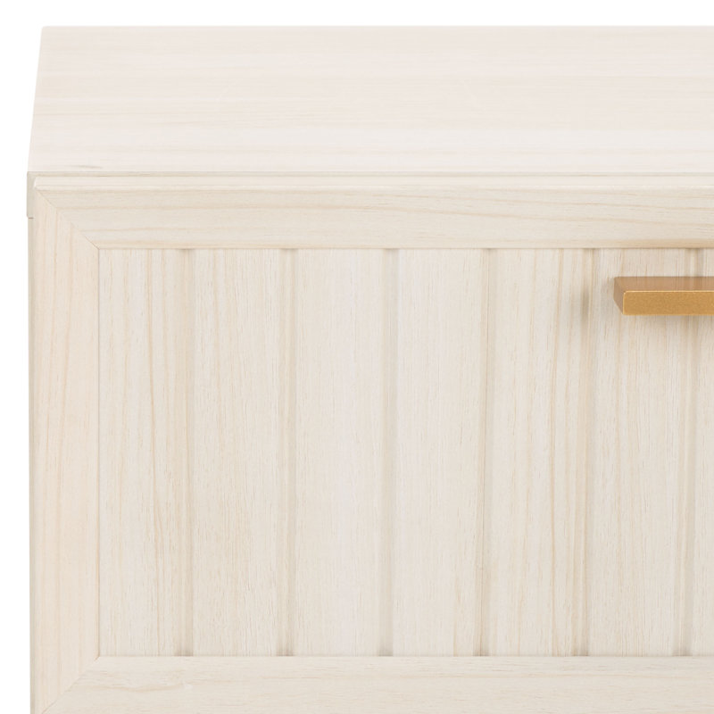 Casmira 21.65'' W Nightstand, Bleached White/Gold