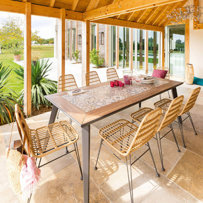 Cetronia Rectangular Metal Outdoor Dining Table , 213cm cm W 92cm cm D