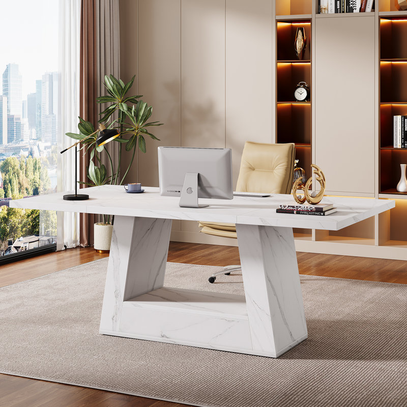 Modern Executive Desk With Sturdy Base