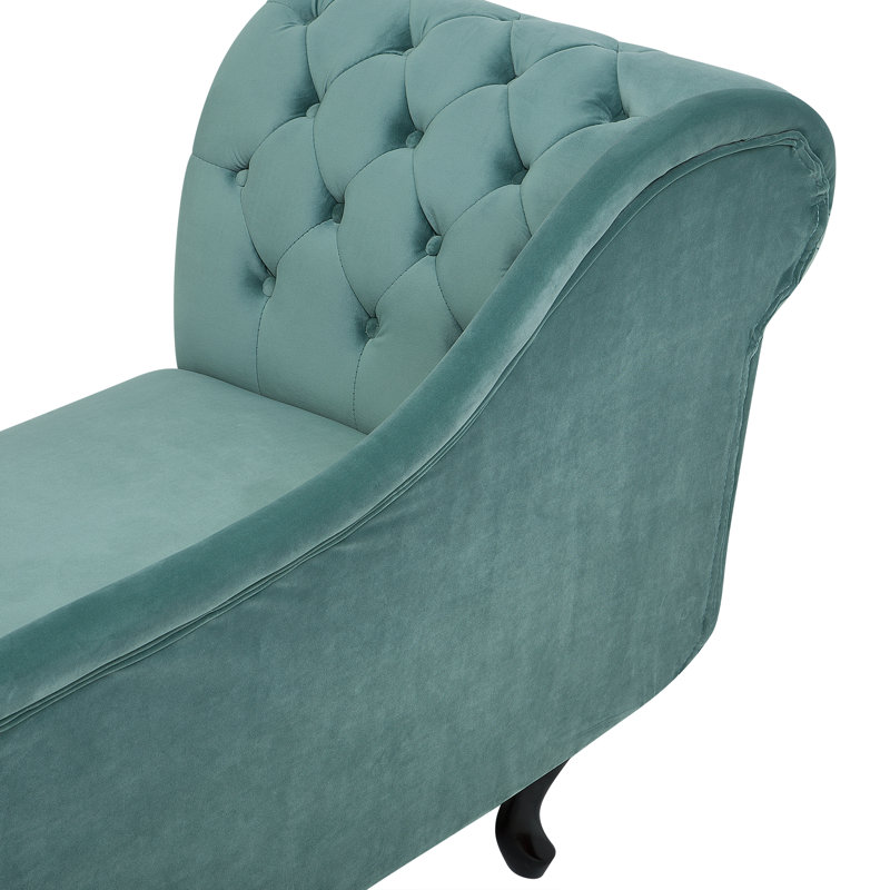 Jeb Velvet Chaise Lounge, Left Hand Facing, Mint Green