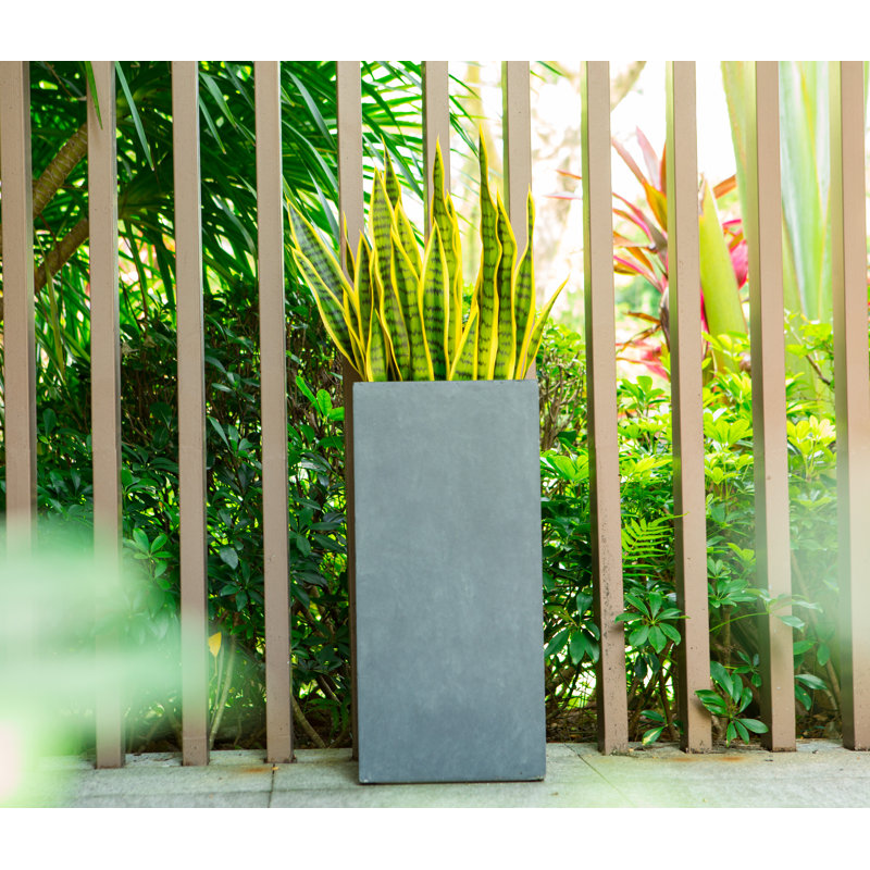Pot de fleurs en béton, Anthracite, H 24 po x l 11 po x P 11 po