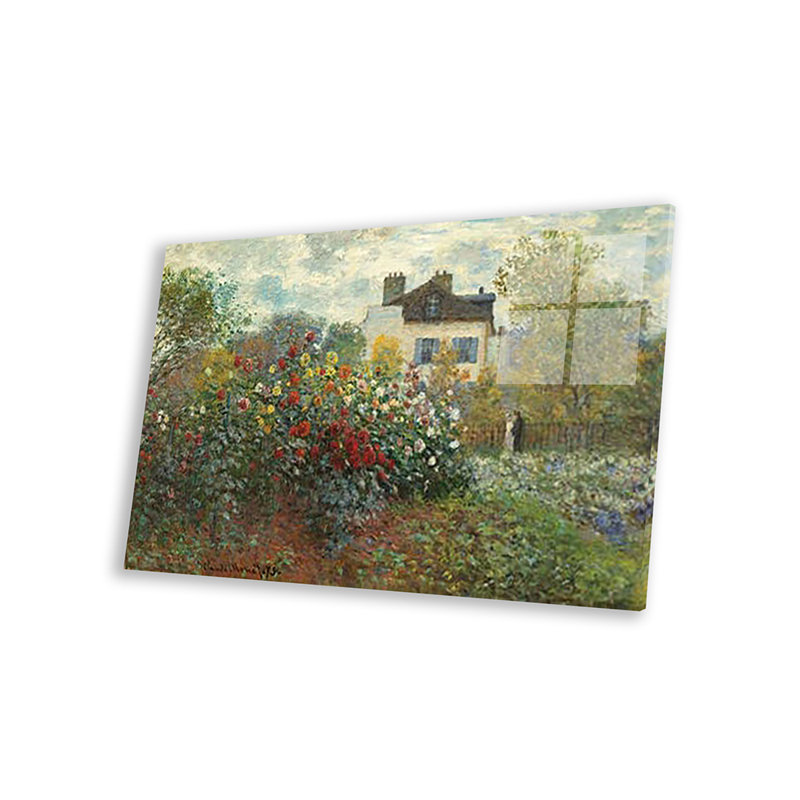 Le jardin de l'artiste à Argenteuil par Claude Monet - peinture sans cadre, H 24 po x l 32 po x P 0,25 po