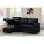 Canapé-lit convertible à 4 places avec méridienne escamotable et rangement en lin noir, coussins de dossier amovibles, canapé-lit simple pour nuit d'invités, largeur 82, profondeur 53, hauteur 34,5, lin 190,5 lb