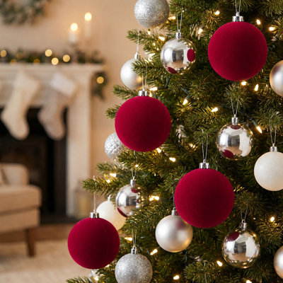 120Mm Shatterproof Flocked Ball Ornament