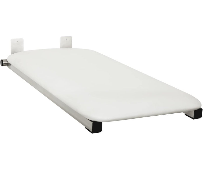 Hermosa 32" Wall-Mount Folding White Padded Shower Bench