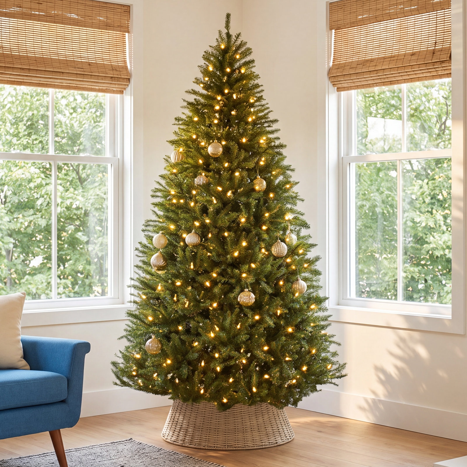 Douglas Frosted 6' Pre-Lit Fir Christmas Tree, 7.5'
