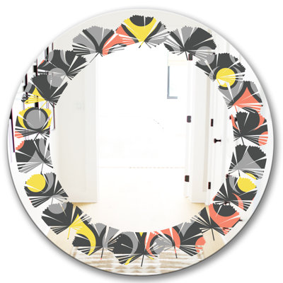 Miroir mural sans cadre Leaves Abstract Drops I