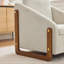 Chenille Fabric Modern Upholstered Armchair With Wooden Side Frame-304650929