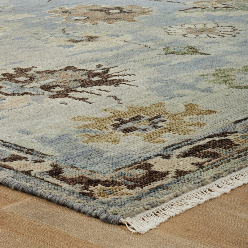 Oushara Hand Knotted Wool Oriental Area Rug, Rectangle 4' x 6'