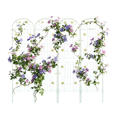 Ensemble de 4 treillis métalliques d'extérieur, treillis hauts autoportants pour plantes grimpantes, treillis de jardin pour tomates, roses et vignes