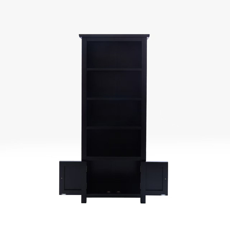 Arise-Sun High Bookcase with Cupboards, Black