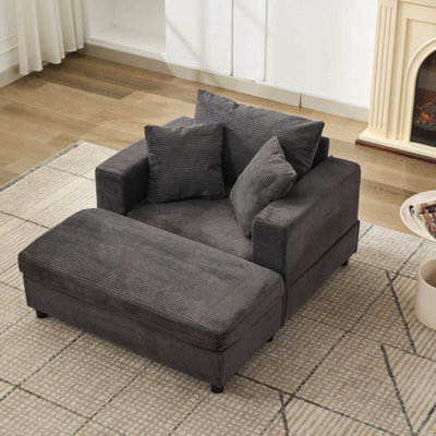 Chaise Lounge Chair With Removable Storage Ottoman Accent Sofa Bed Upholstered Sleeper Couch Bed