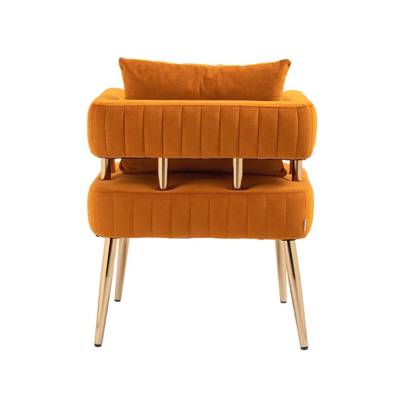 Izayah Upholstered Accent Chair, Orange Polyester