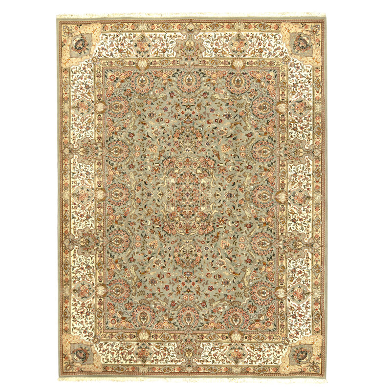 Tapis rectangulaire en laine noué à la main