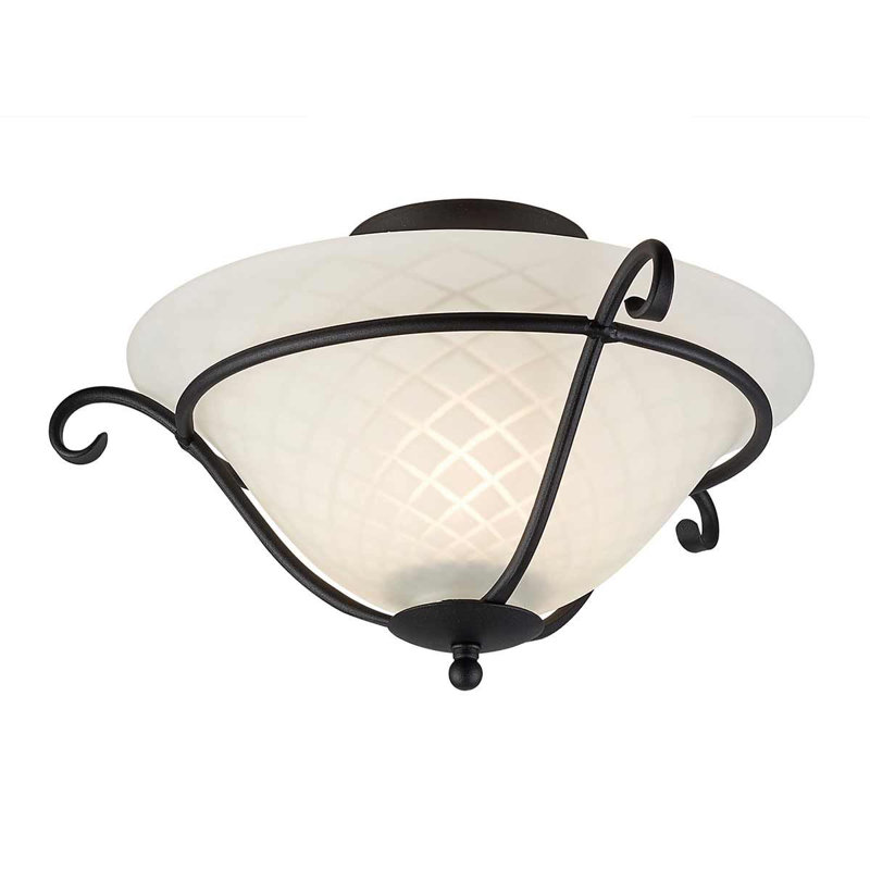 Tory Lane Glass Flush Mount, Black