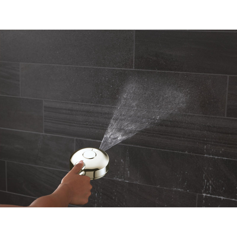 6-Setting HydroRain 2-in-1 Dual Shower Head with ProClean Spray, 2.5 GPM, Lumicoat  Polished Nickel
