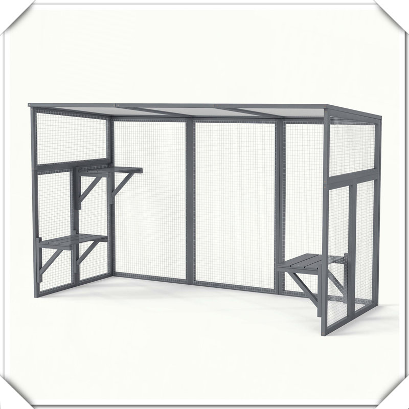 Toit extérieur en bois pour chat Catio avec plateformes verrouillables