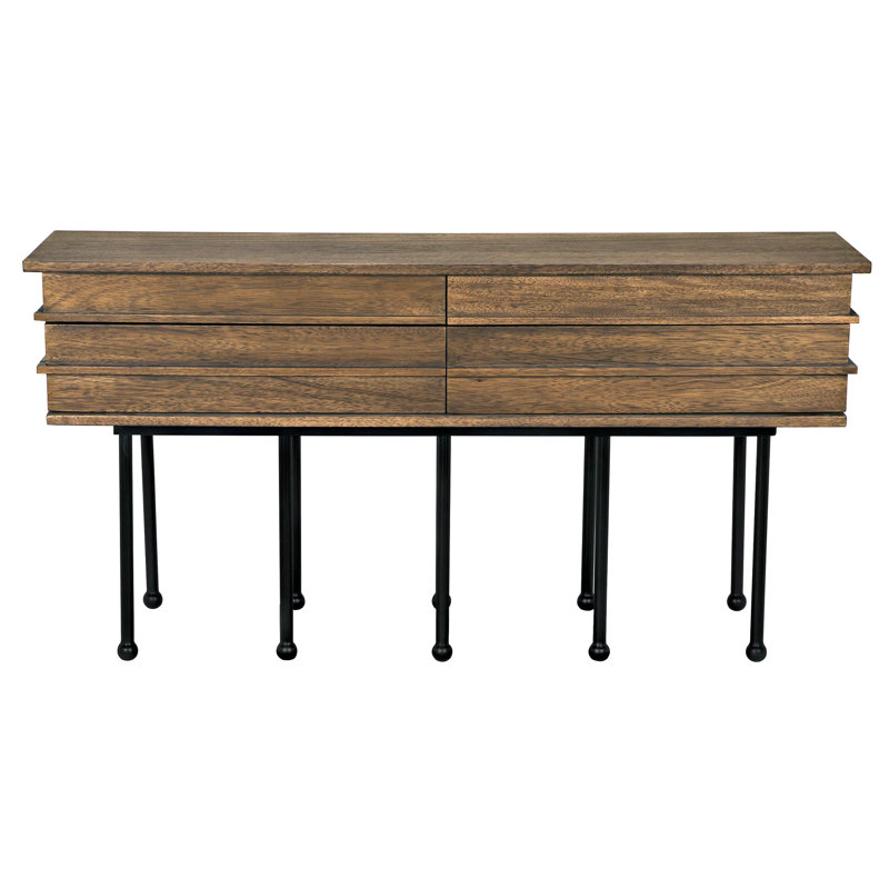 Oliver 60'' W Solid Wood Console Table, Dark Walnut