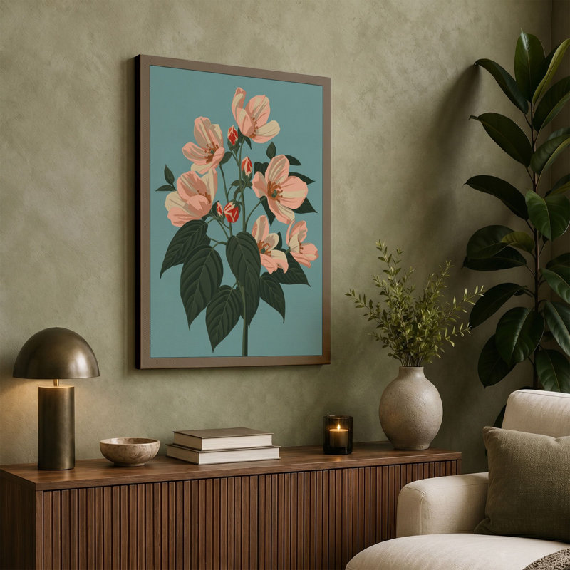 Study Botanical - Wrapped Canvas, 36x24 - 91.4 x 61.0 cm, Taupe Border