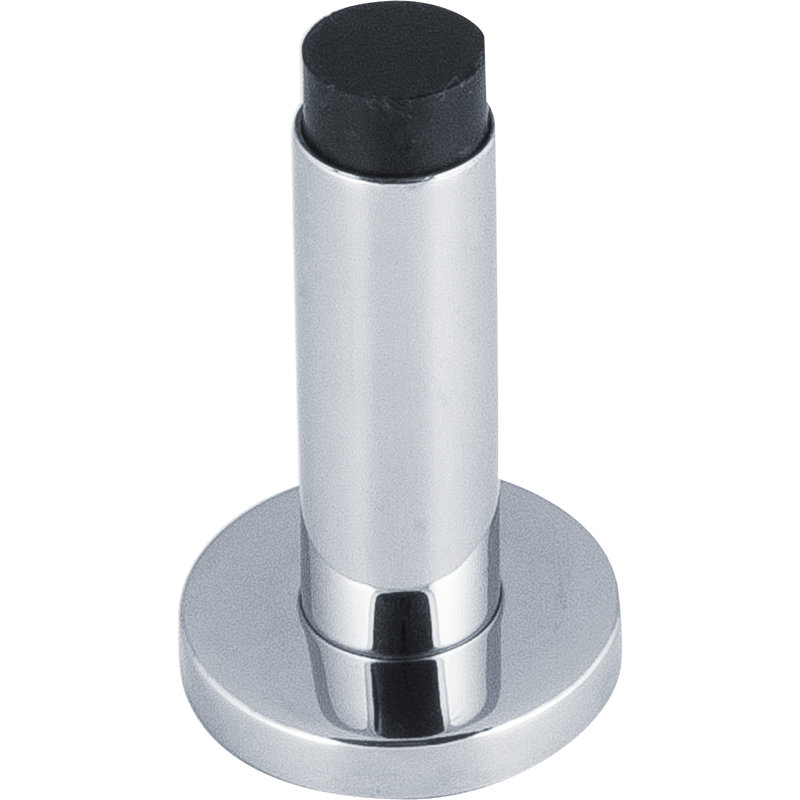 Amatruda Door Stop On Concealed Rose, Polished Silver