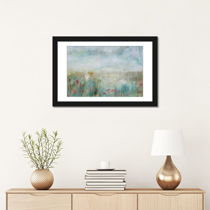 «Wild Garden», reproduction sur toile, Papier beaux-arts encadré noir, Blanc, H 24 po x l 32 po x P 1 po