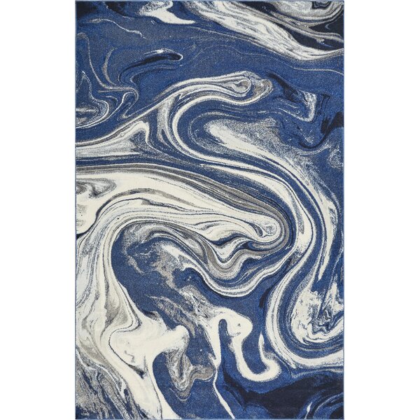 Wrought Studio Strouth Abstract Blue Area Rug & Reviews | Wayfair