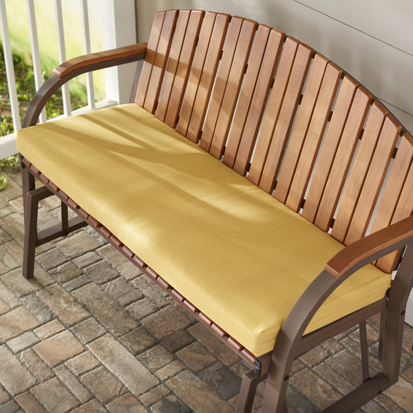 Outdoor Seat Cushion Eider & Ivory Color: Lemon, Size: 3 H x 57 W x 19 D