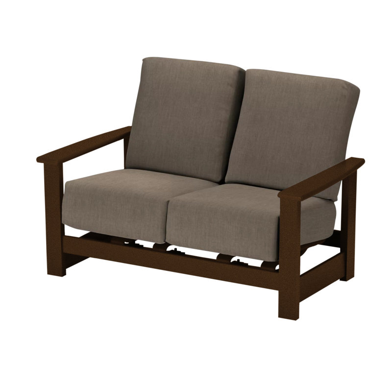 Leeward 56.5'' Wide Loveseat with Cushions, Cast Ash Sunbrella® Plainweave, Desert