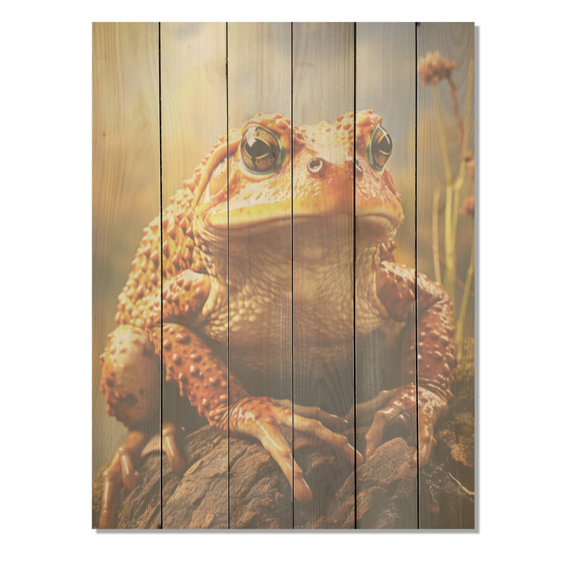 «Classic Frog Portrait I - Frogs & Toads», art mural sur bois de pin naturel, H 32 po x l 24 po