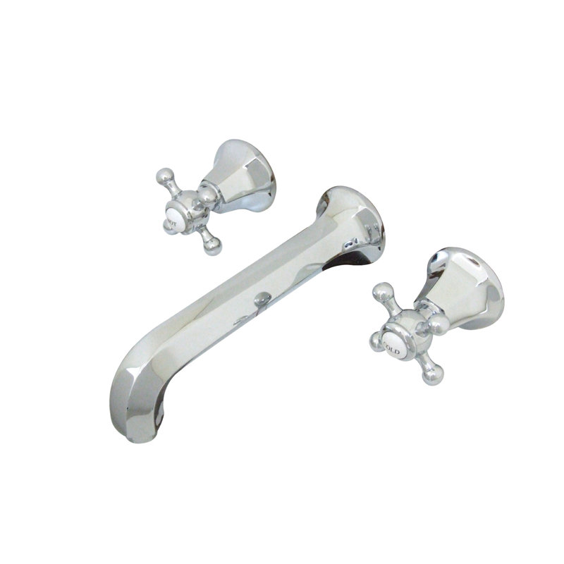 Kingston Brass Metropolitan Two-Handle 3-Hole Wall Mount Bathroom Faucet, Polished Chrome