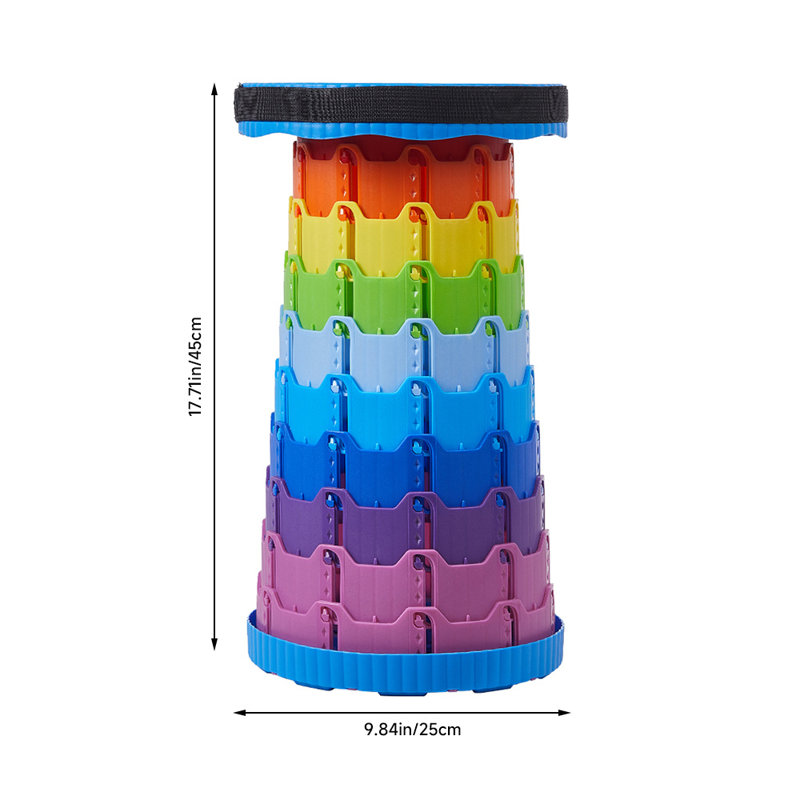 Catrease Plastic Folding Bench Folding Chair, Blue/Black/Orange/Yellow/Green/Purple