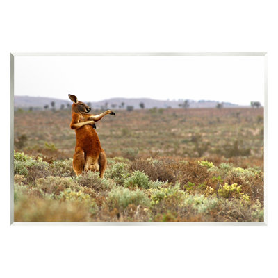 «Ba-391-Wood Kangaroo Savanna Landscape On MDF» par Andrey Glijov, impression
