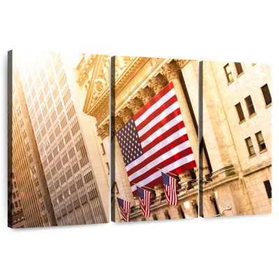 NY Building American Flag