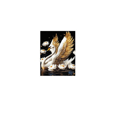Art mural en toile blanche 24 "x 36" avec fleurs de lotus