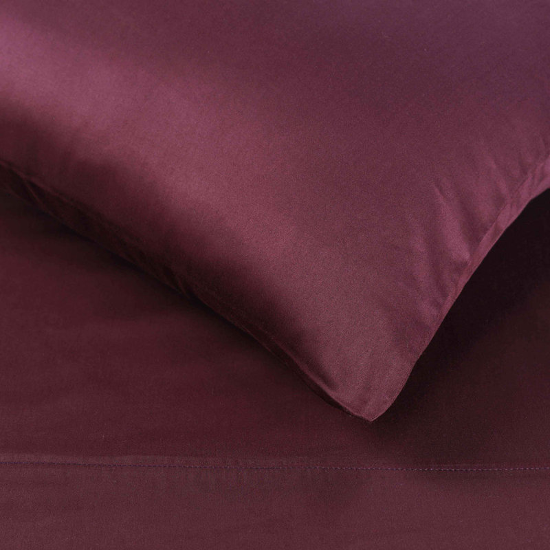 Luxor Treasures 400 Thread Count Egyptian Cotton Blend Pillowcase, King, Plum