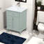 Ensemble de meuble-lavabo vert peu encombrant, bois massif et panneau de fibres à densité moyenne, conception moderne
