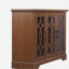 Buffet à 3 portes en verre trempé transparent avec tablette réglable et armoire de rangement en stratifié décoratif en chêne foncé-876246465