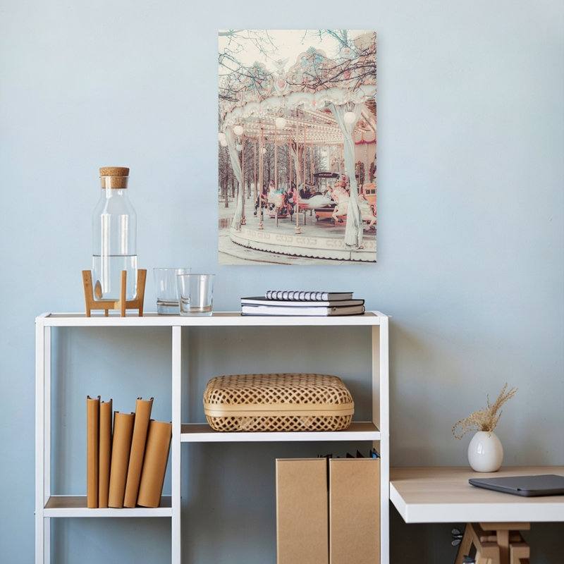 Dreamy Winter Carousel Classic Dreamy Elegant Winter Architecture Wall Art Print, 45.72cm H x 30.48cm W
