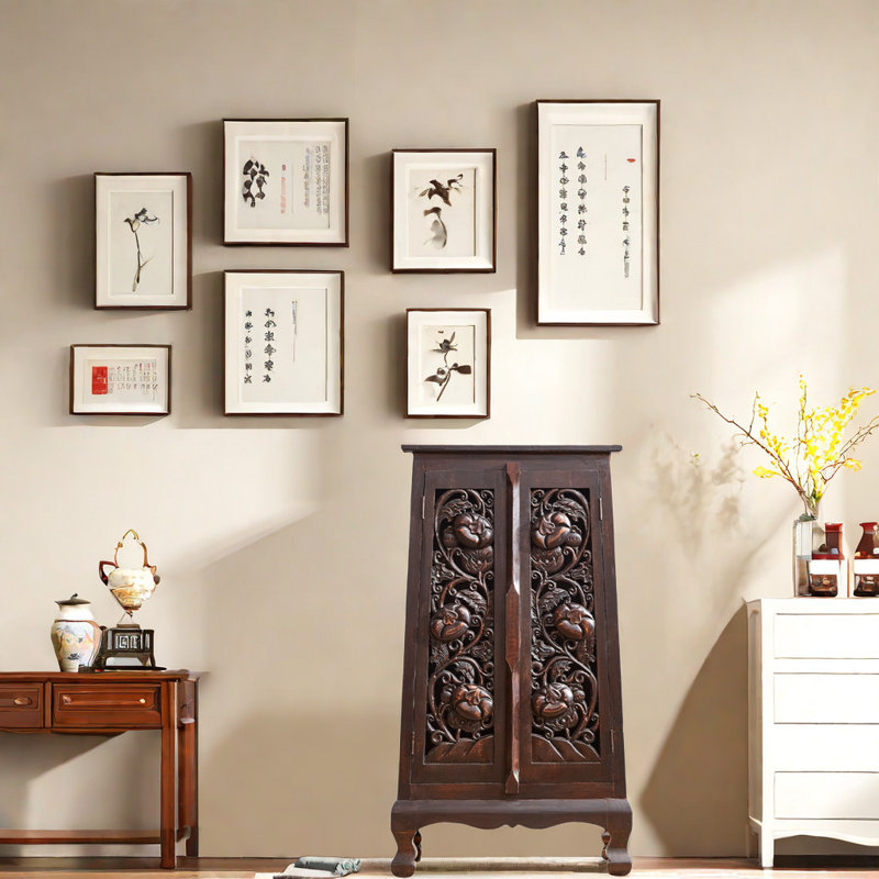Taybree Solid Wood Accent Cabinet, Dark Brown
