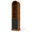 Armoire autoportante étroite et haute en lin avec 3 tablettes ouvertes et armoire inférieure