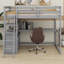 Lit mezzanine avec bureau et tablettes-468828378