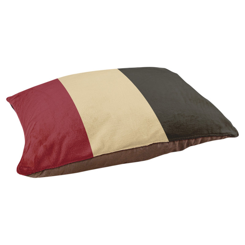 Coussin pour chien hockey Las Vegas, Moyen (H 14 po x l 40 po x P 30 po), Rouge brique / sable du désert / noir