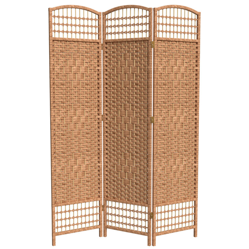 67" x 64" Weave 5 Panel Room Divider, Natural, 3