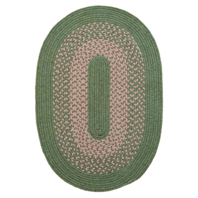 Amalthea Braided Wool Blend Green Tan Area Rug