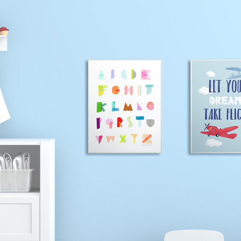 Collage de papier alphabet, art encadré Feeney, H 30 po x l 24 po x P 1,5 po, Toile tendue