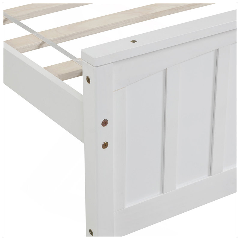 Lit plateforme en bois, Blanc