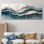 Marbre blanc et bleu, vague IV - ensemble d'art mural vagues côtières